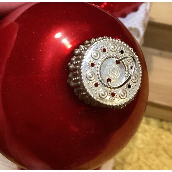 Christmas By Krebs Designer Glass Bulb Ornaments Candy Apple Red 6 Bulbs Per Box - Picture 11 of 12